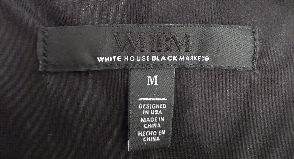 White House Black Market, Black/Grey Abstract Print Flutter-Sleeve Mini Dress, Size M
