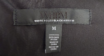 White House Black Market, Black/Grey Abstract Print Flutter-Sleeve Mini Dress, Size M
