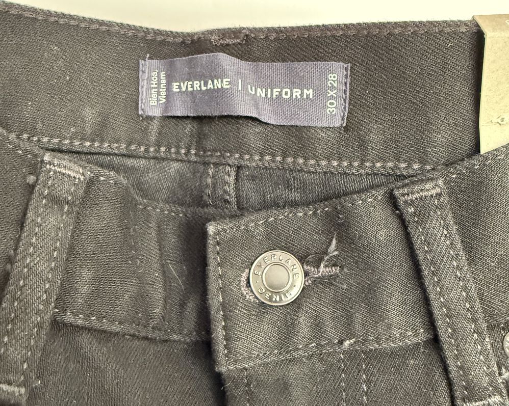 Everlane, Black High-Stretch Athletic Jeans, Size 30×28