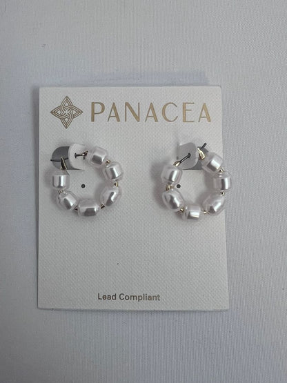 white Panacea pearl beaded earrings, NA