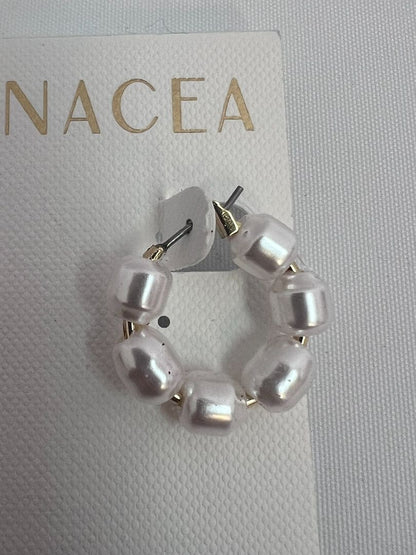 white Panacea pearl beaded earrings, NA