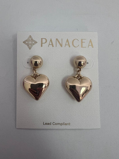 gold Panacea heart shaped earrings, NA