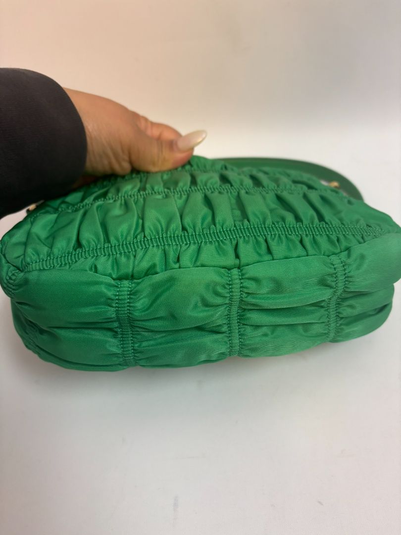 green Prada Tessuto Nylon mini shoulder bag, Length: 9 in Height: 5.5 in Depth: 2.5 in Strap Drop: 7 in (shoulder)