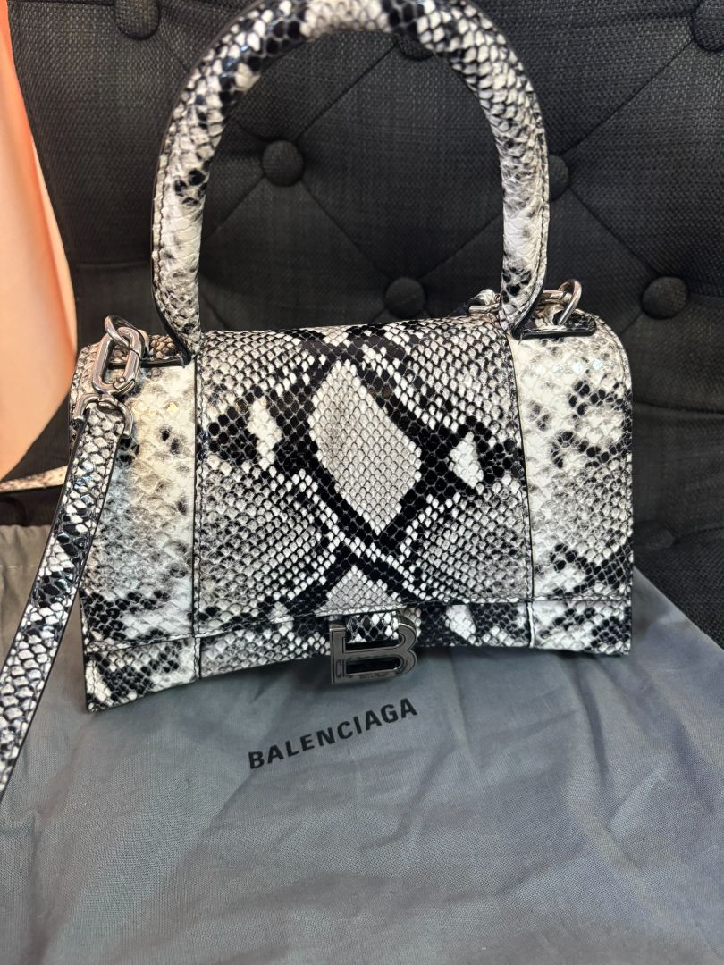 snakeskin black and white Balenciaga snakeskin crossbody