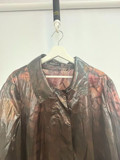 iridescent multi Rundholz Iridescent Oversized Coat – Oil-Slick Organza Finish, one size