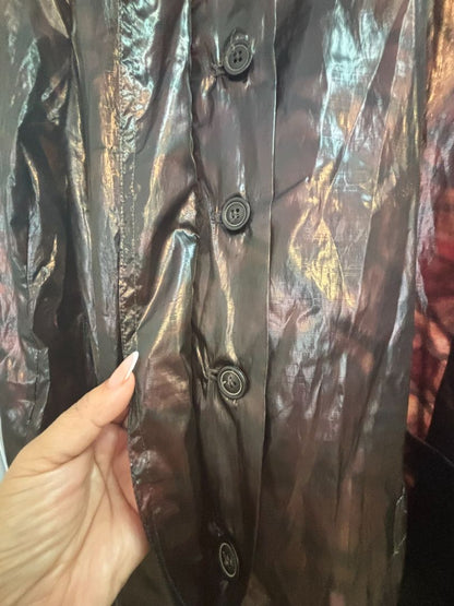 iridescent multi Rundholz Iridescent Oversized Coat – Oil-Slick Organza Finish, one size