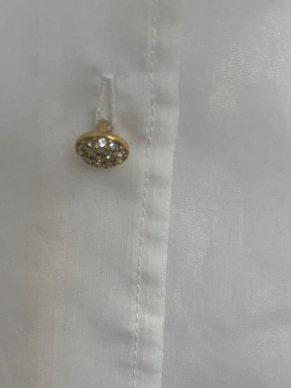 white NA organza ruffle blouse, xs