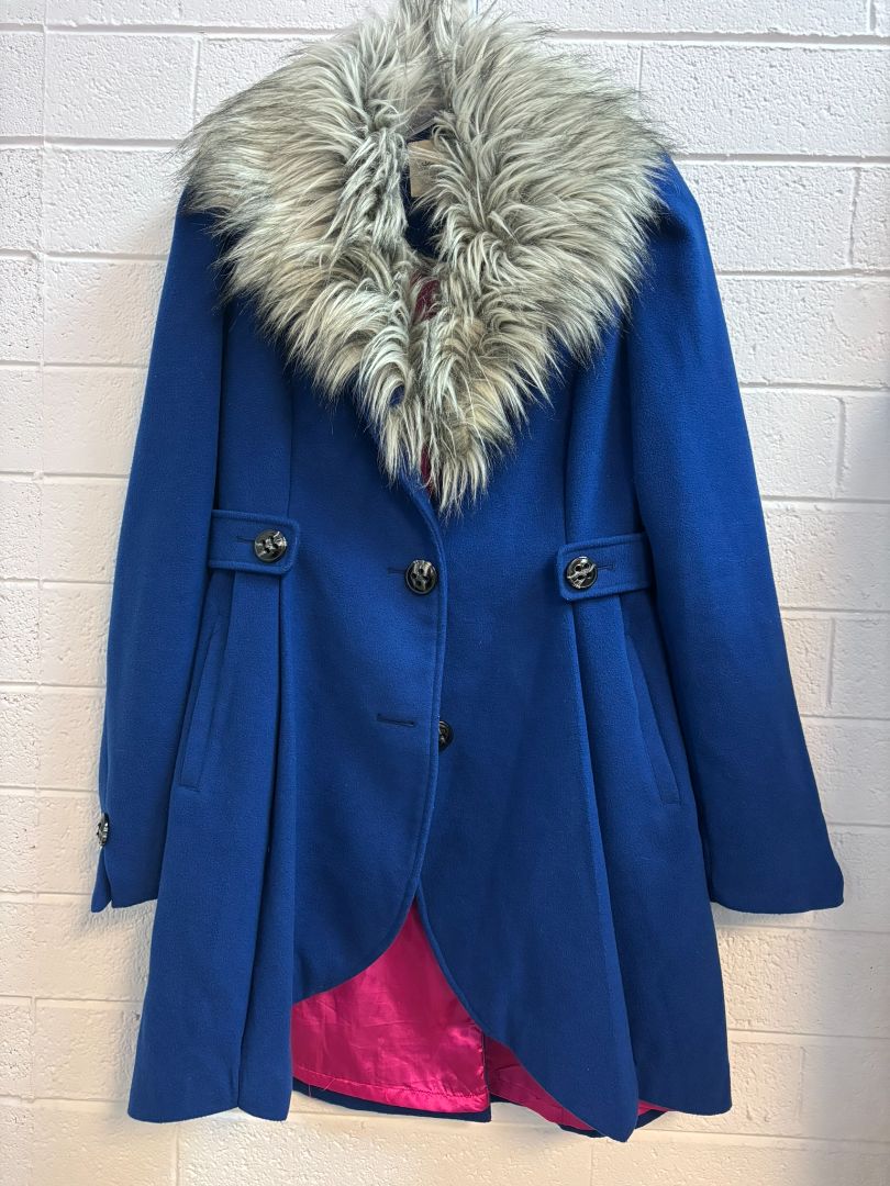 blue American Rag winter jacket w/ faux fur, S