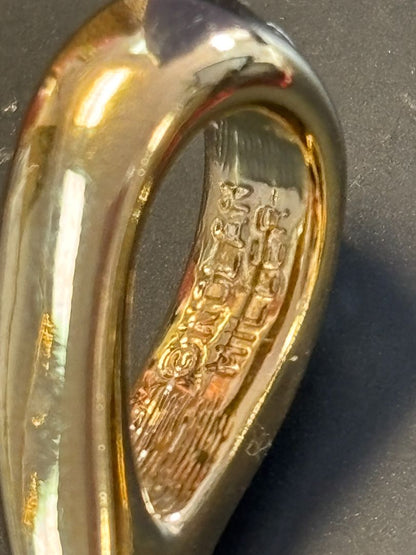 gold tone Nolan Miller vintage pave crystal rhinestone, 2.5 cm