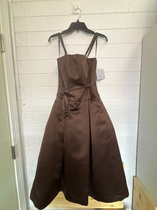 brown Vera Wang vintage mushroom brown satin tea length, 6