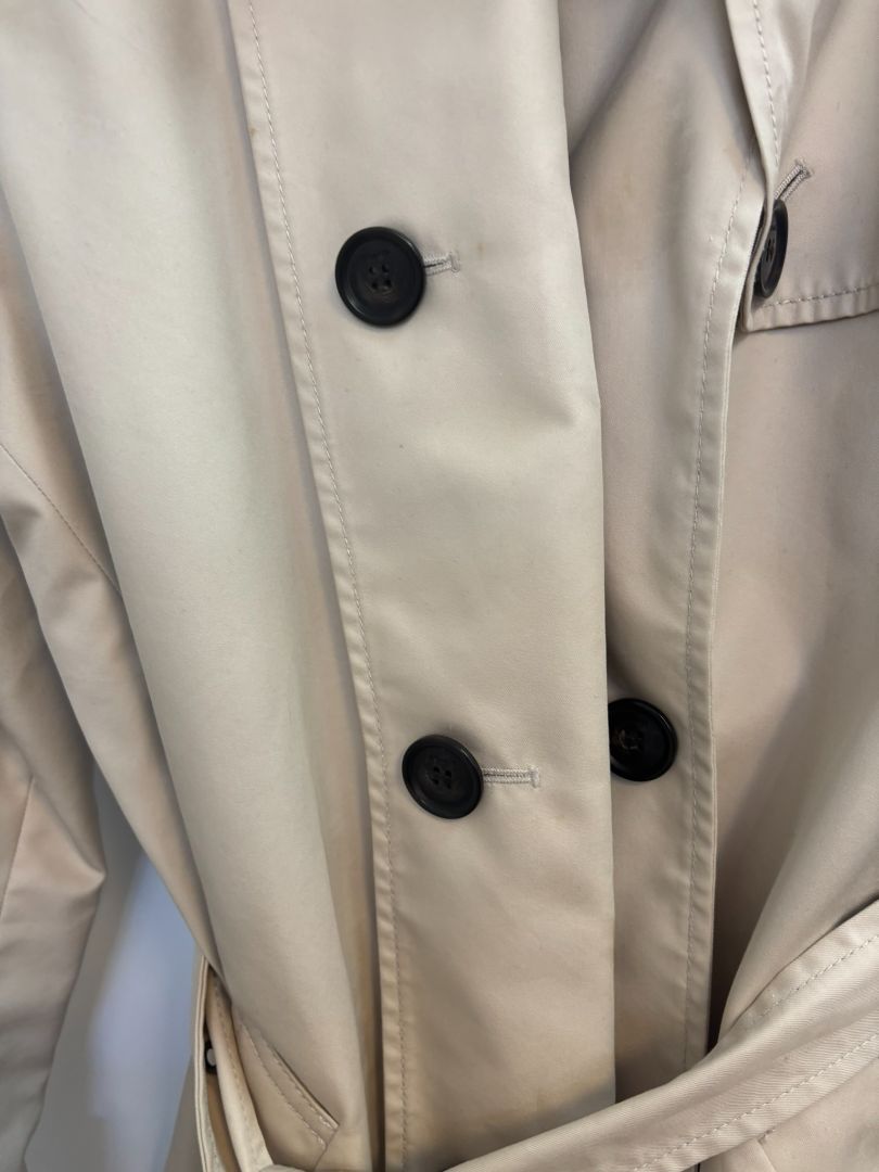 light tan Coach belted khaki trench, S/M