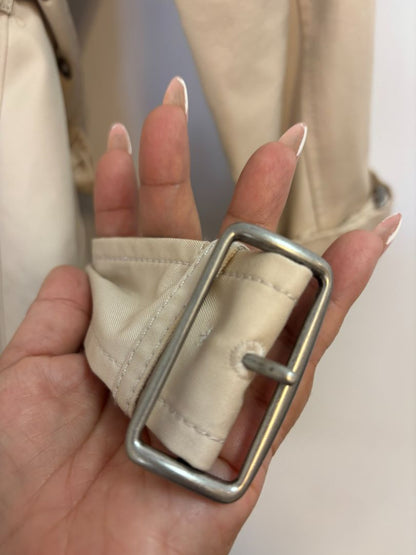 light tan Coach belted khaki trench, S/M