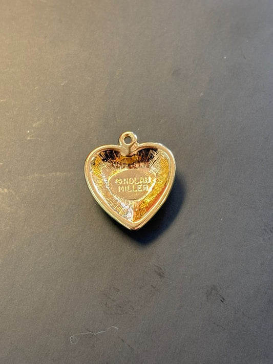 gold tone Nolan Miller tiny heart pendant, 2 cm