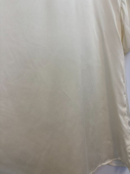 beige Anthropologie satin/silk  blouse, M
