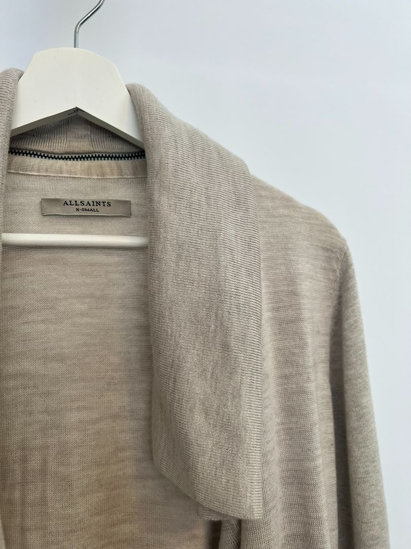 taupe All Saints cardigan, XS`