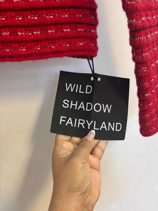 red and black Wild Shadow Fairyland cropped sweater, 4S