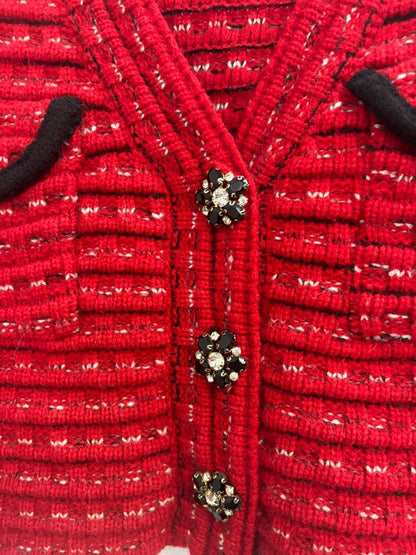 red and black Wild Shadow Fairyland cropped sweater, 4S