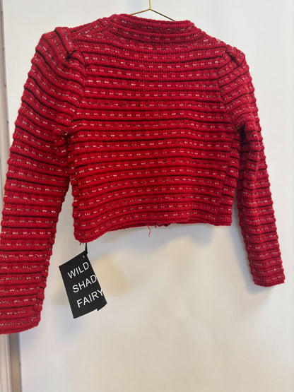 red and black Wild Shadow Fairyland cropped sweater, 4S