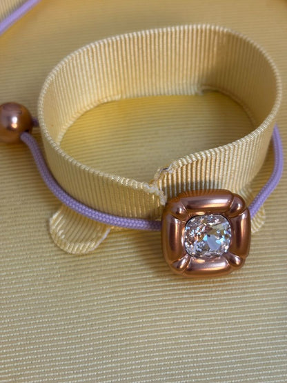 rose gold and lavander swarovksi Rose Gold-Tone Frame with Crystal Center Product Details, Frame Size: Approximately 12–15 mm across (based on visual scale)