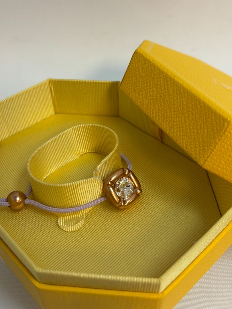 rose gold and lavander swarovksi Rose Gold-Tone Frame with Crystal Center Product Details, Frame Size: Approximately 12–15 mm across (based on visual scale)