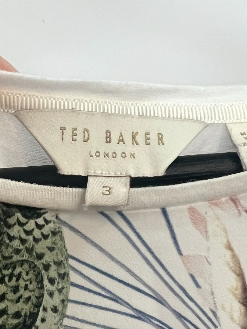 white multi Ted Baker floral top, 3