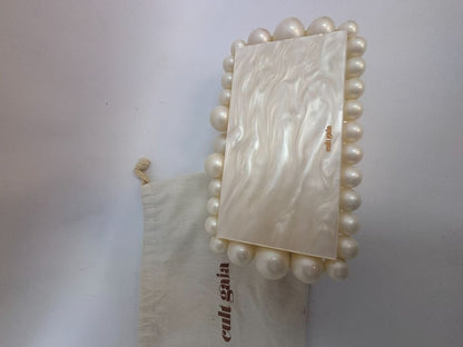 pearl Cult Gaia EOS pearl acrylic clutch, Width: 7.5 inches Height: 5 inches Depth: 2 inches