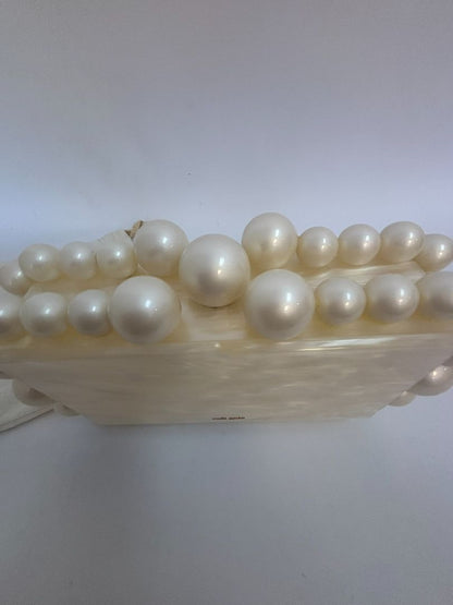 pearl Cult Gaia EOS pearl acrylic clutch, Width: 7.5 inches Height: 5 inches Depth: 2 inches