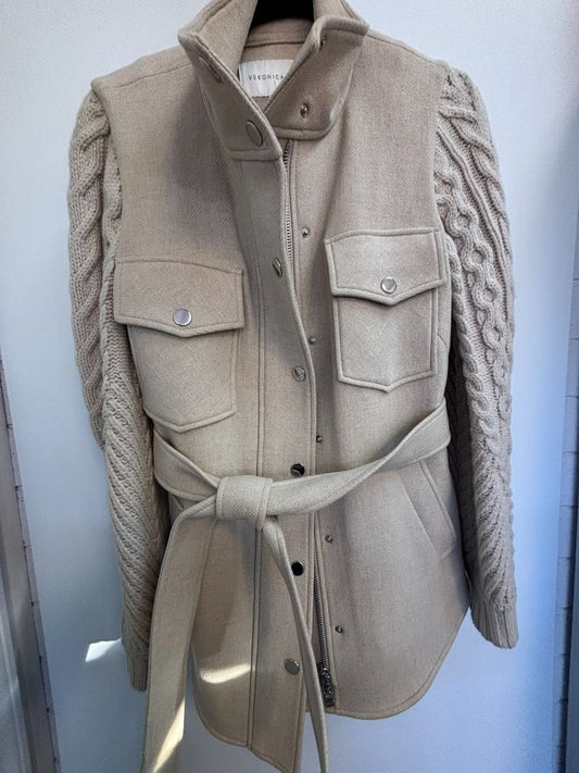 oat Veronica Beard cable knit wool jacket, S
