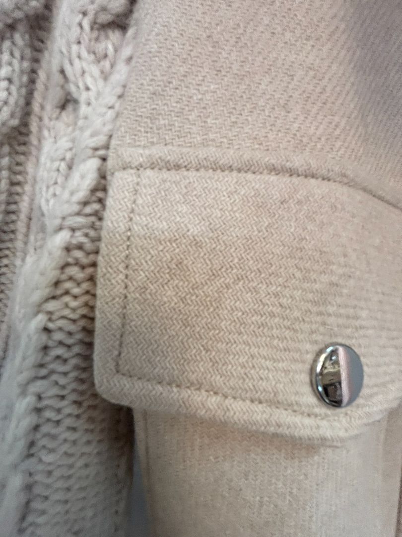 oat Veronica Beard cable knit wool jacket, S