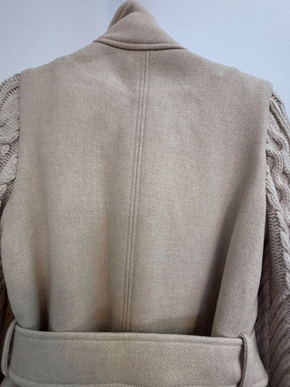 oat Veronica Beard cable knit wool jacket, S