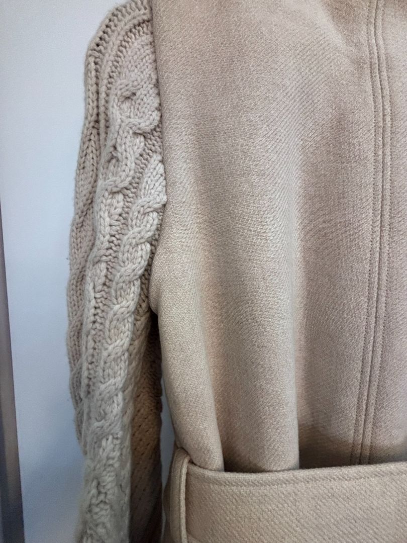 oat Veronica Beard cable knit wool jacket, S