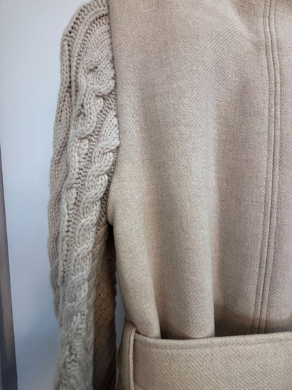 oat Veronica Beard cable knit wool jacket, S