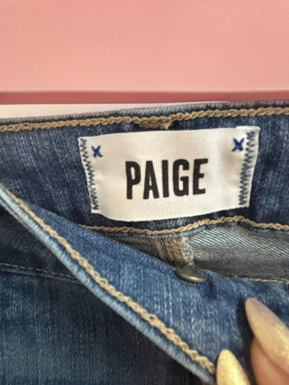 light indigo Paige straight leg mid rise, 27