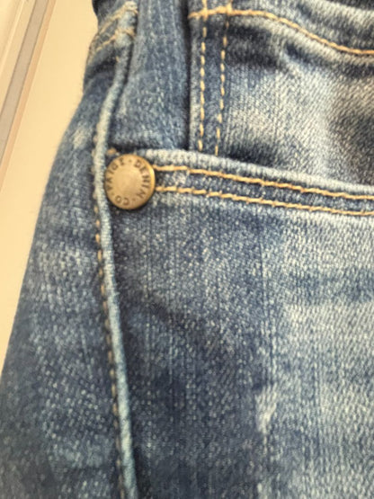 light indigo Paige straight leg mid rise, 27