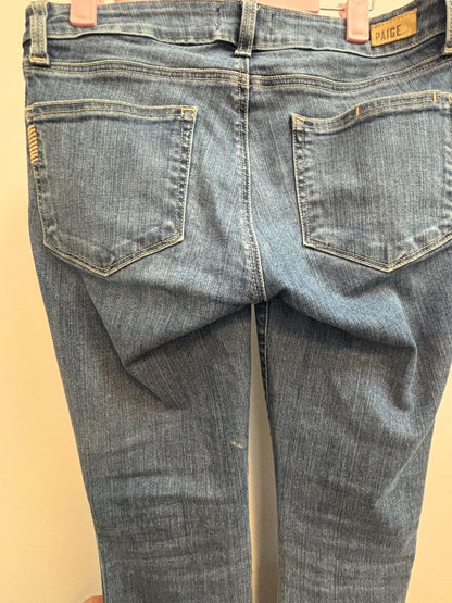 light indigo Paige straight leg mid rise, 27