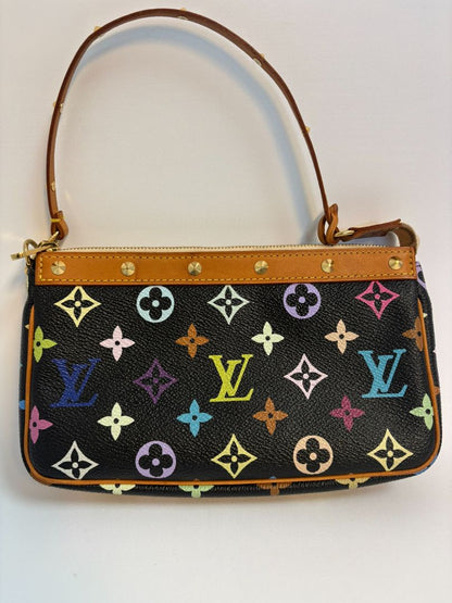 black Louis Vuitton x Takashi Murakami Takashi Murakami vintage collection, 8.75 x 5 x1.5 13 in around strap