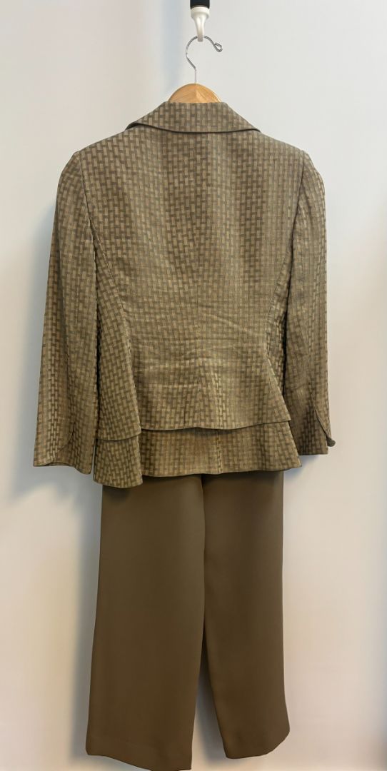 brown Armani Collection silk pant suit set, 4