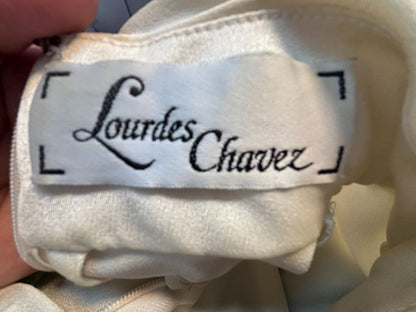 white Lourdes Chavez silk top, one size
