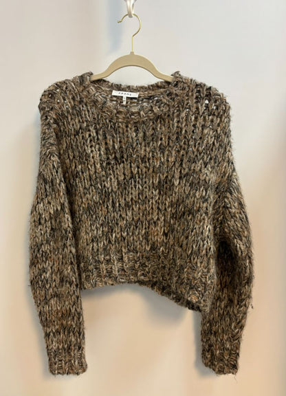 brown multi Frame woven sweater, XS