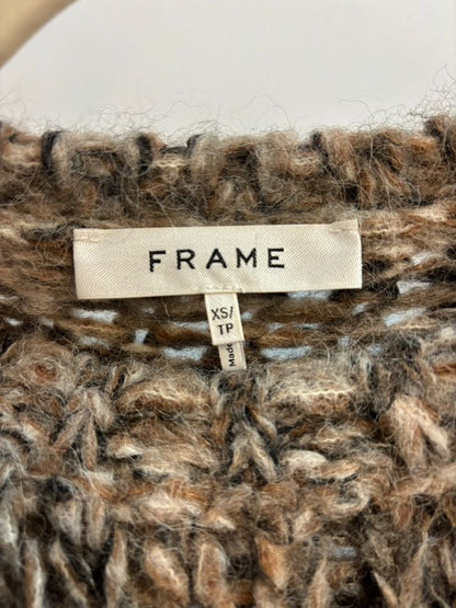 brown multi Frame woven sweater, XS