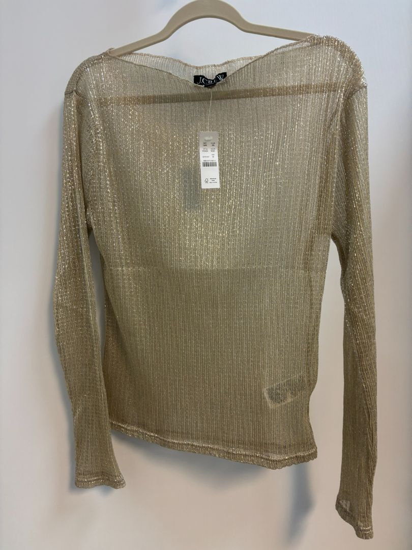 champagne JCREW sheer top, M
