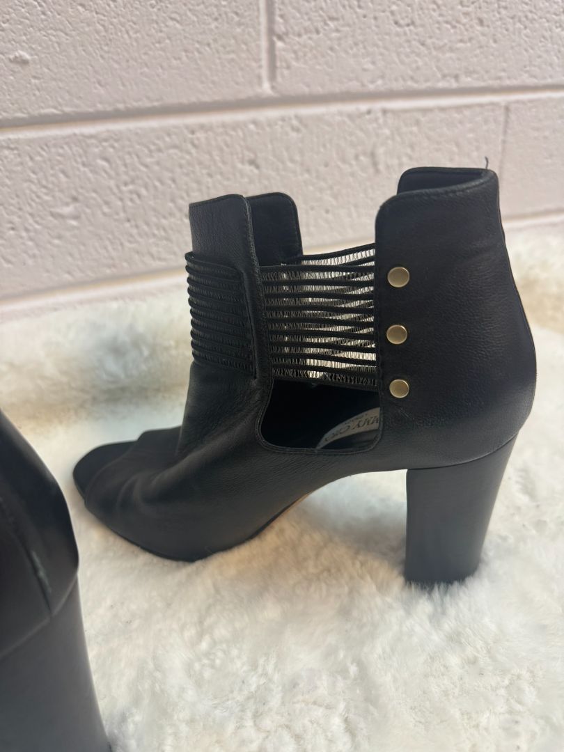 Jimmy Choo Black Peep-Toe Booties 40
