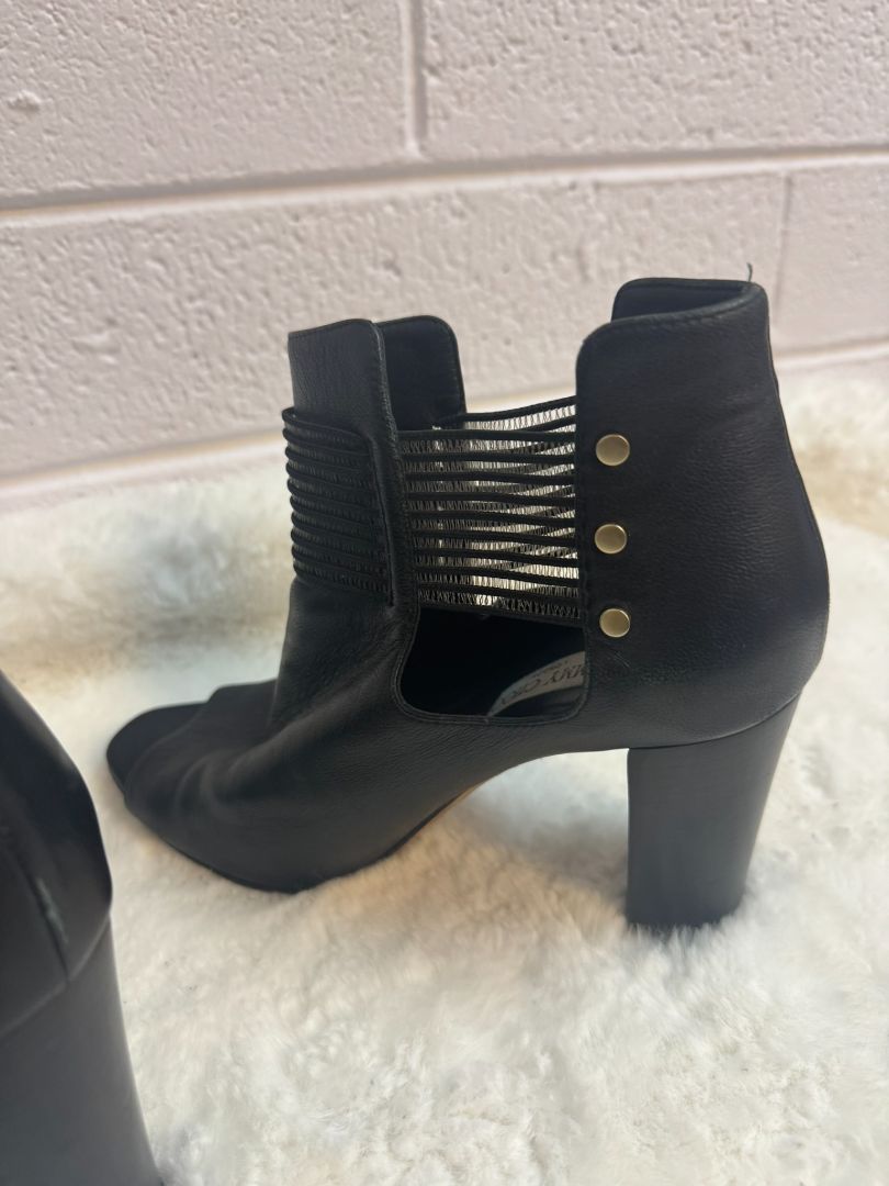 Jimmy Choo Black Peep-Toe Booties 40