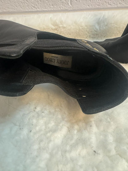 Jimmy Choo Black Peep-Toe Booties 40