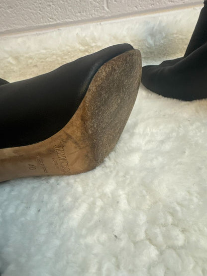Jimmy Choo Black Peep-Toe Booties 40