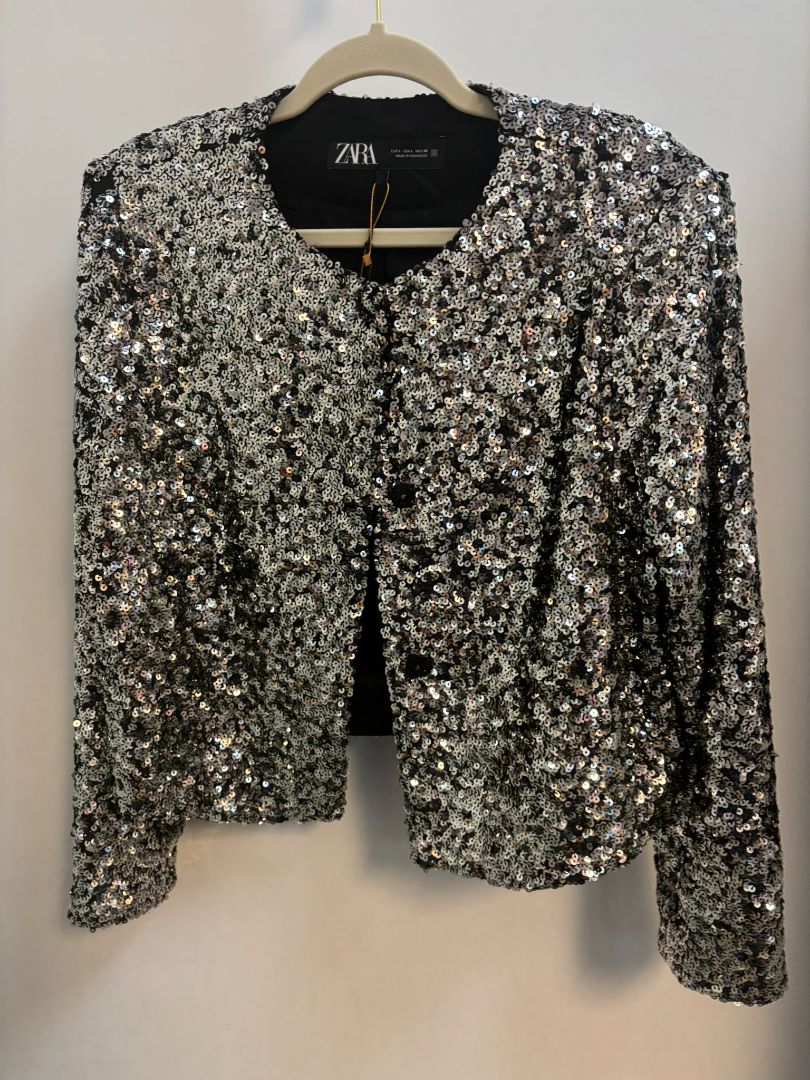 silver ZARA bling jacket