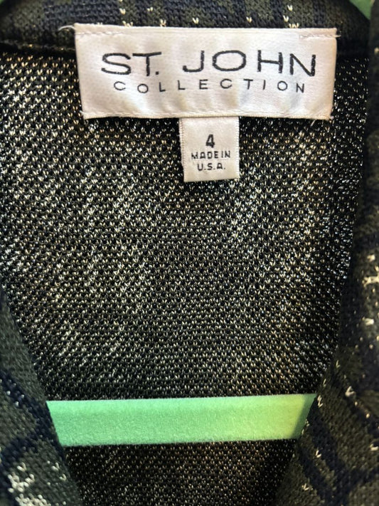 green and black St. John Collection belted jacket, 4