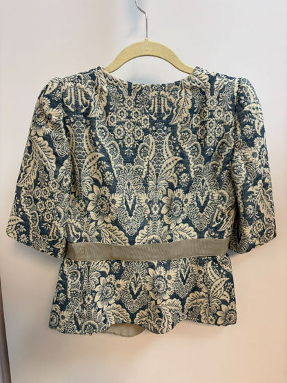 blue and gray Armani Collezioni short sleeve jacket, 2