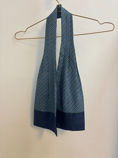 blue Hermes scarf, 45.25 x 6.5