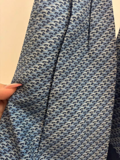 blue Hermes scarf, 45.25 x 6.5